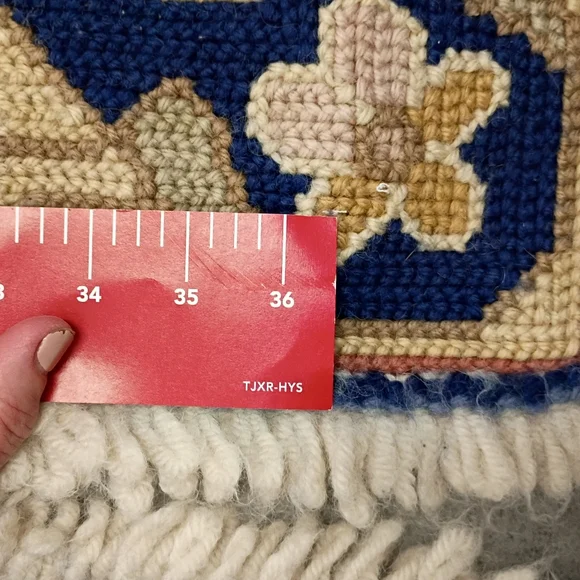 Floral Patterned Handwoven Woolen Tapestry Rugs, Vintage - Picture 13 of 13